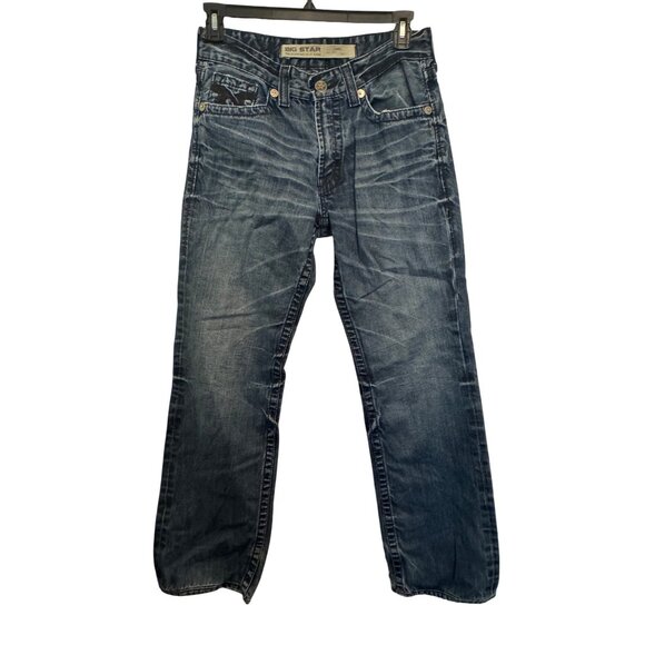 Big Star Pioneer Bootcut Mens Jeans 31R Dark Wash 100% Cotton Assembled In Mexic - Picture 2 of 8